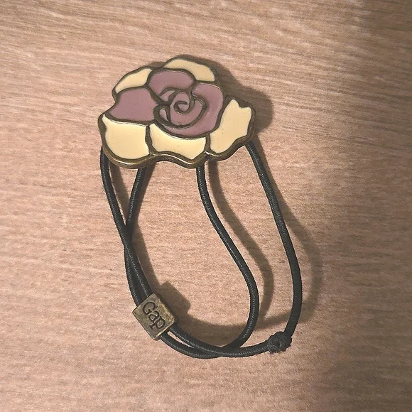 Y2K Gap Floral Metal Elastic Hair Tie - Picture 1 of 4